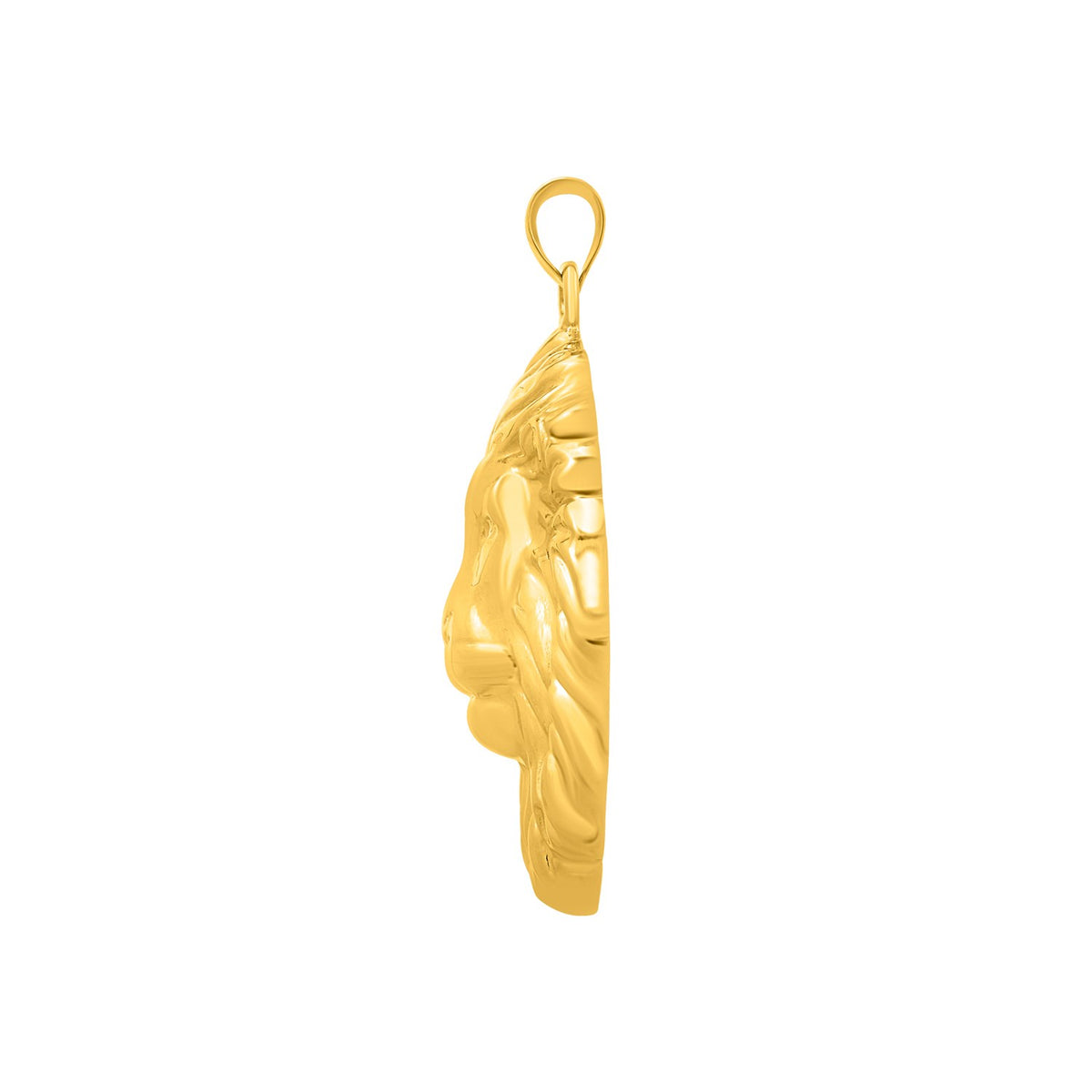 Lions Head Pendant in 14K Yellow Gold — view 2