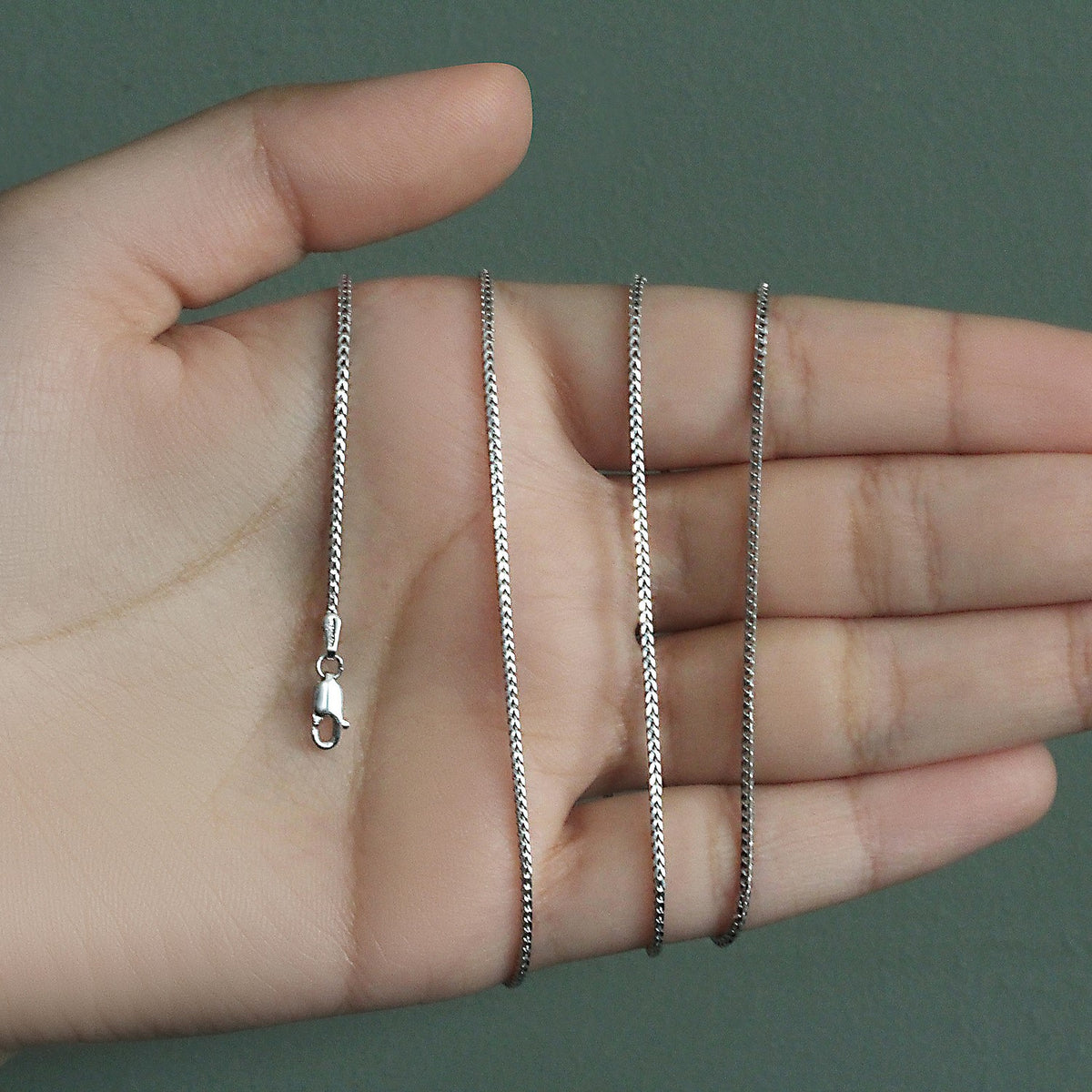14k White Gold Franco Chain (1.20 mm) — view 10