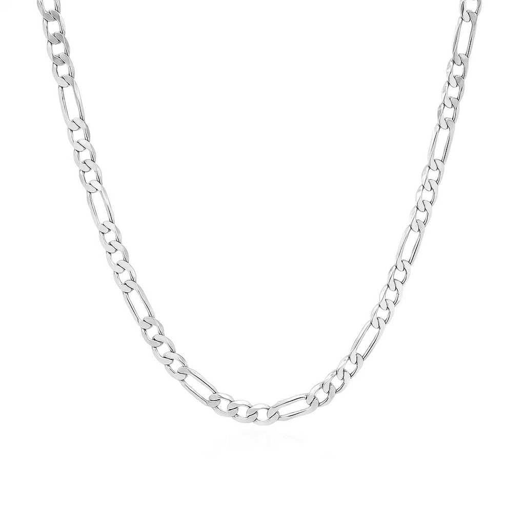 14k White Gold Solid Figaro Chain (3.00 mm) — view 4