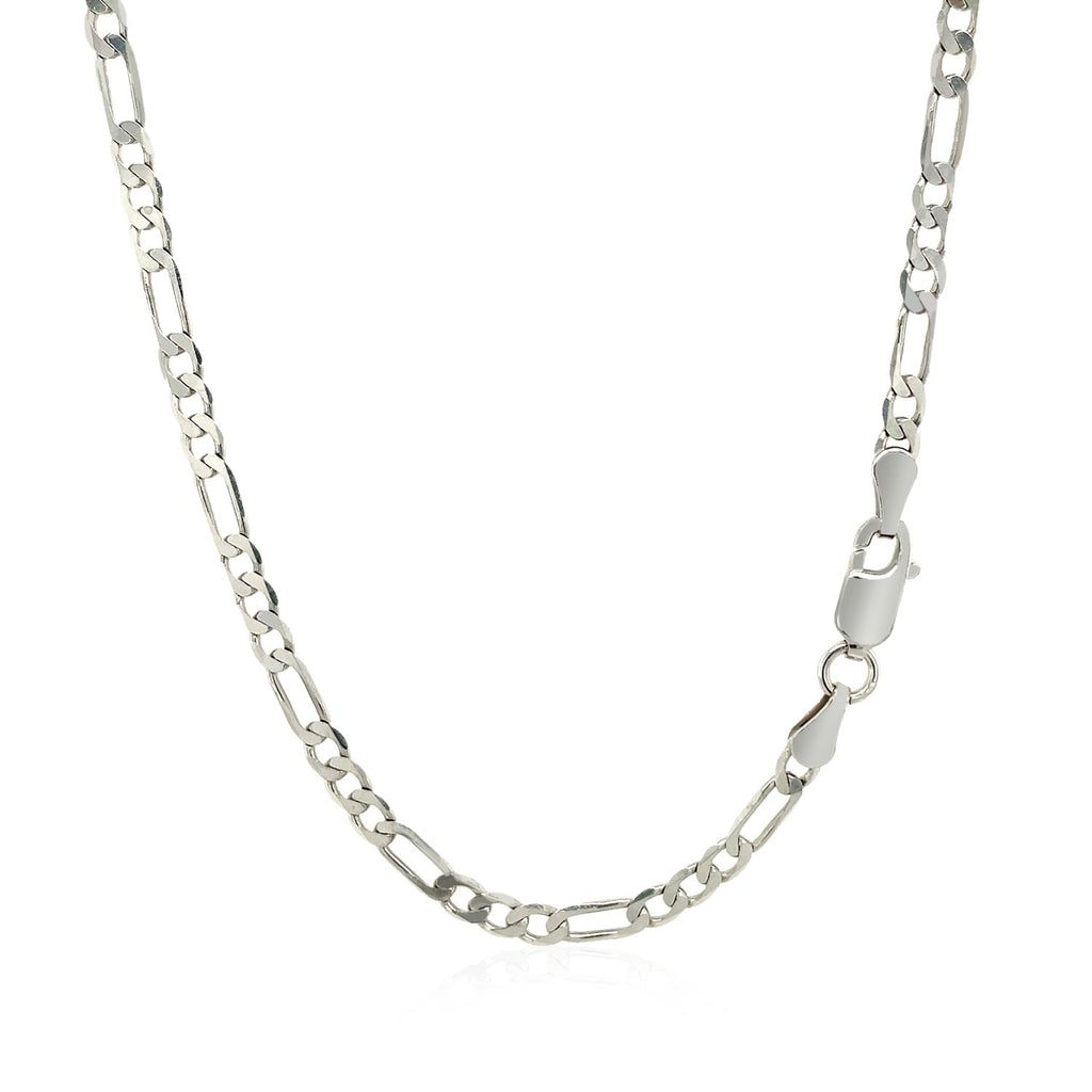 14k White Gold Solid Figaro Chain (3.00 mm) — view 5