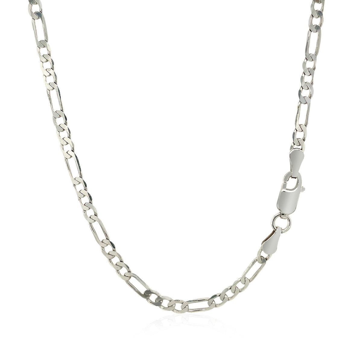 14k White Gold Solid Figaro Chain (3.00 mm) — view 5