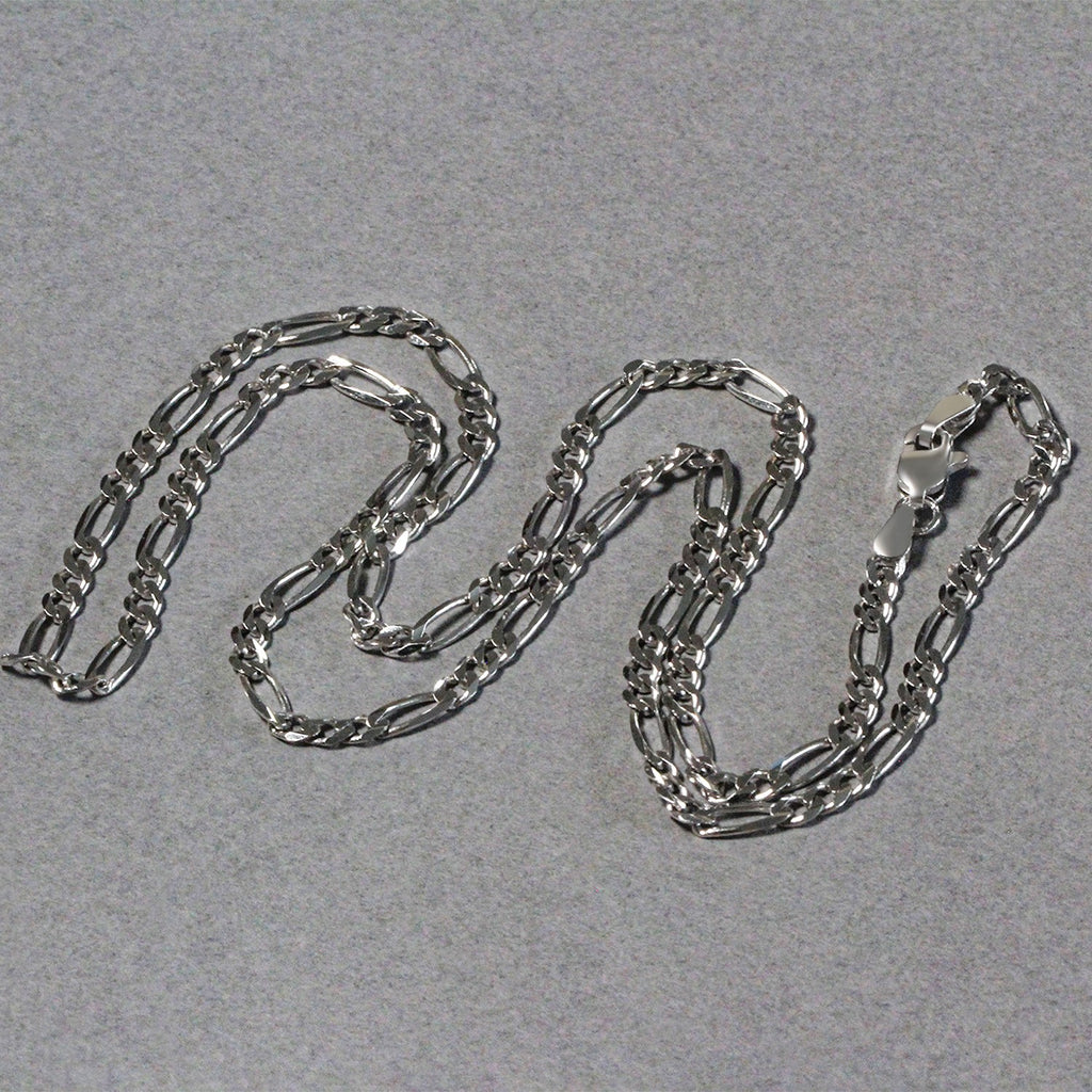 14k White Gold Solid Figaro Chain (3.00 mm) — view 7
