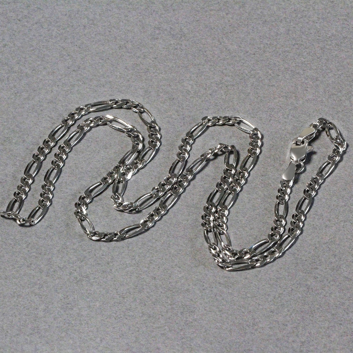 14k White Gold Solid Figaro Chain (3.00 mm) — view 7