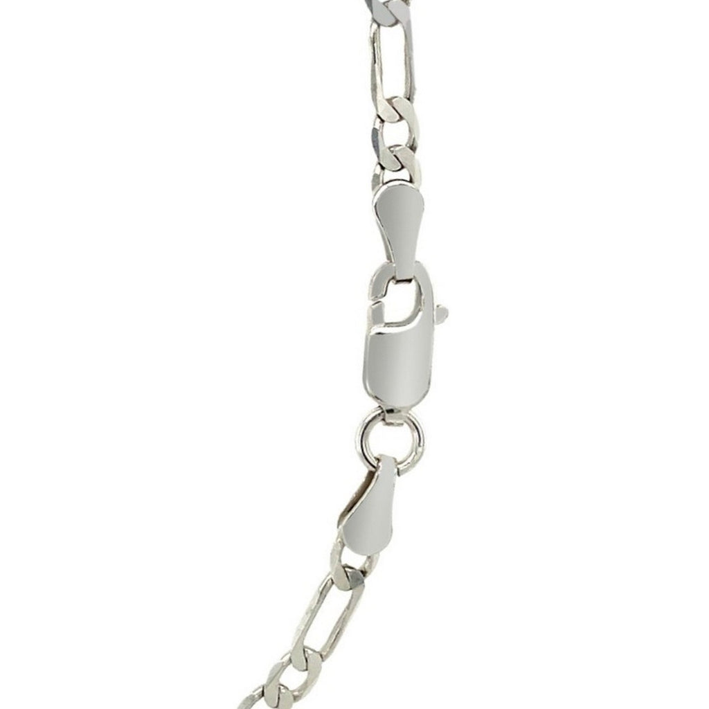 14k White Gold Solid Figaro Chain (3.00 mm) — view 11