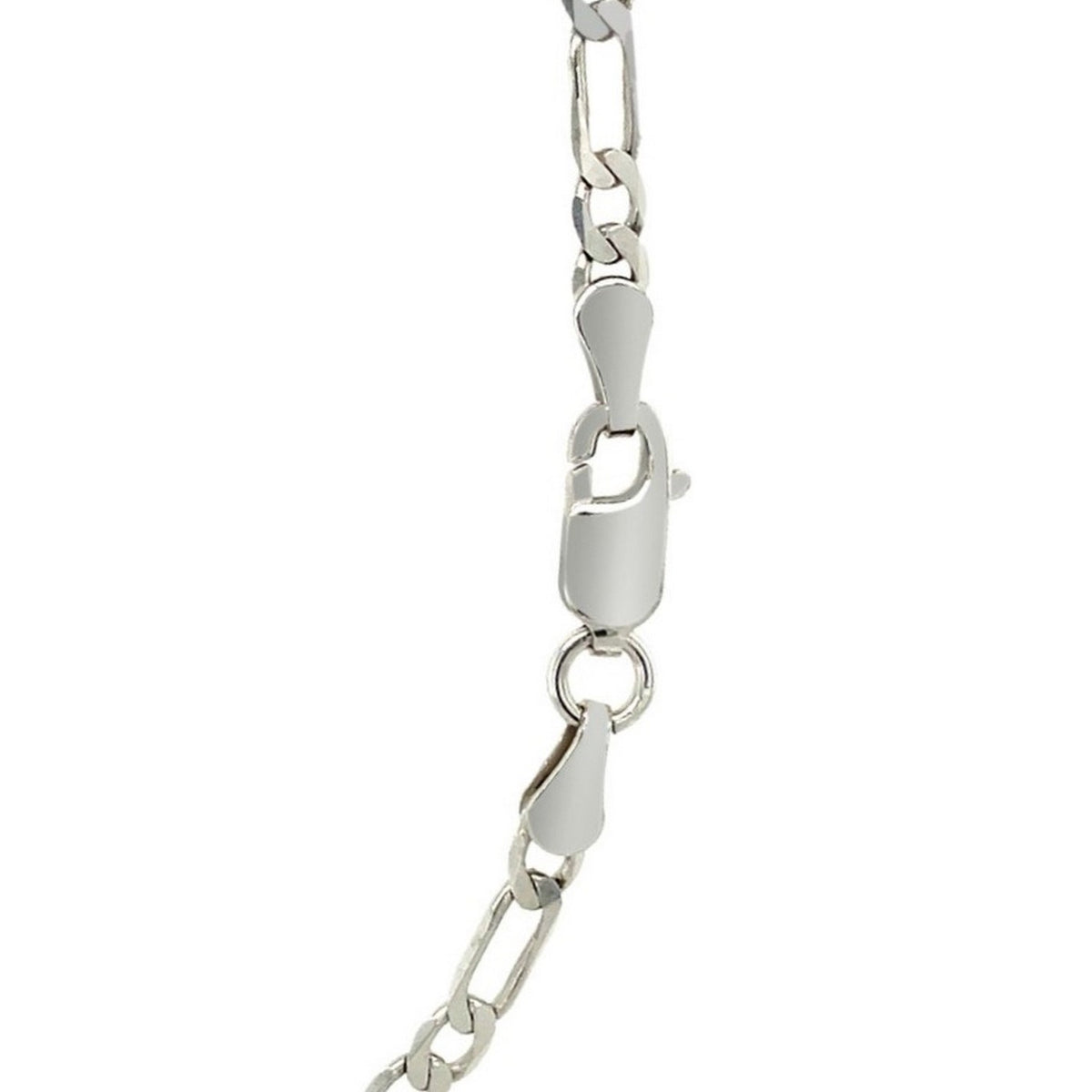 14k White Gold Solid Figaro Chain (3.00 mm) — view 11