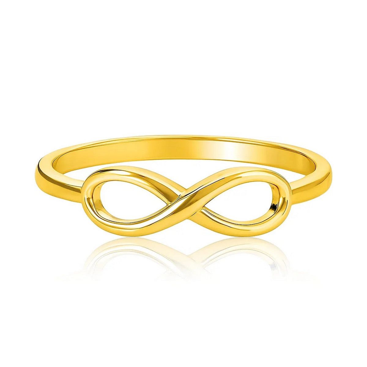 14k Yellow Gold Infinity Ring in High Polish — view 2
