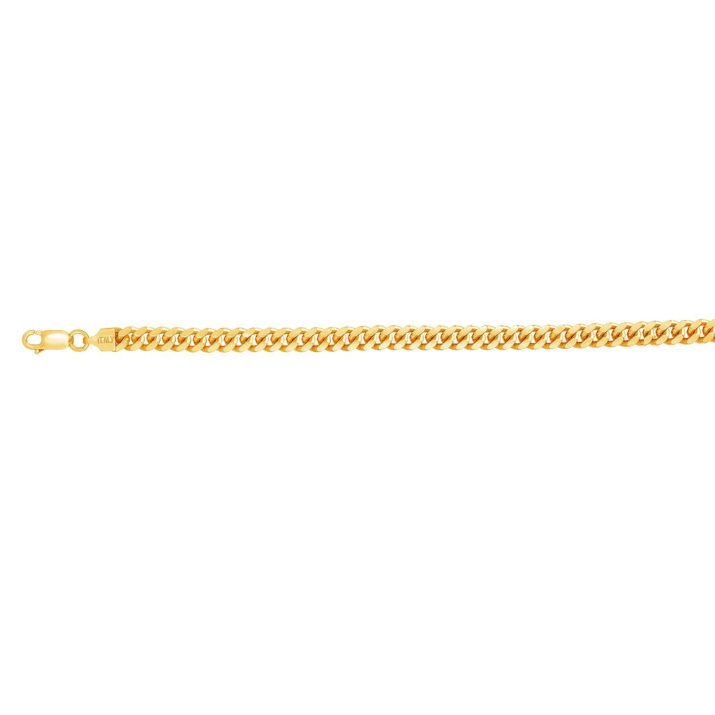Sterling Silver Yellow Gold Plated Miami Cuban Chain (4.90 mm) — view 2