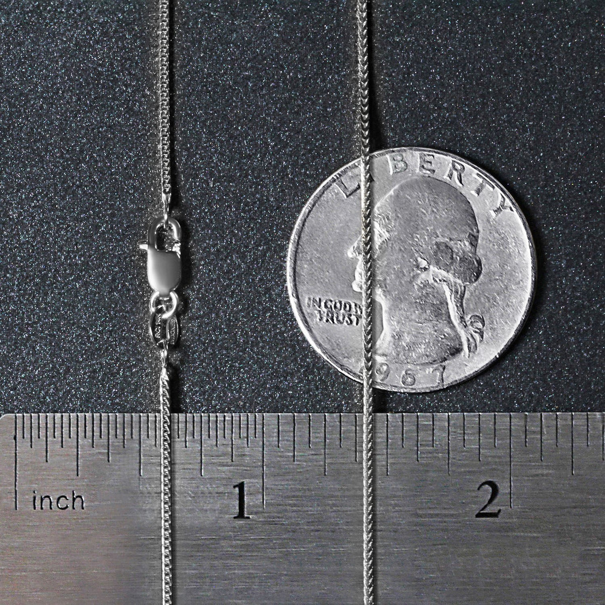 14k White Gold Franco Chain (0.90 mm) — view 6