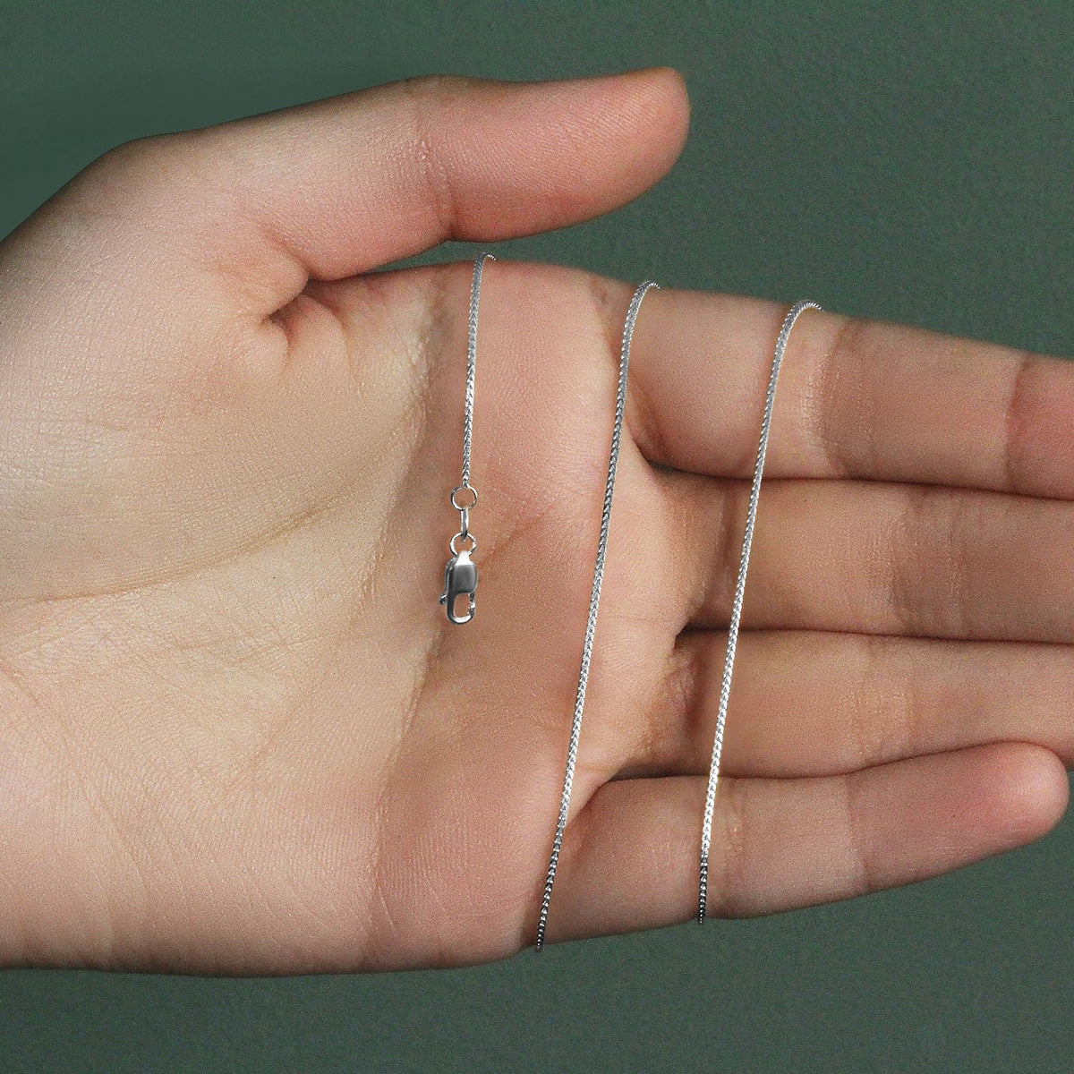 14k White Gold Franco Chain (0.90 mm) — view 7