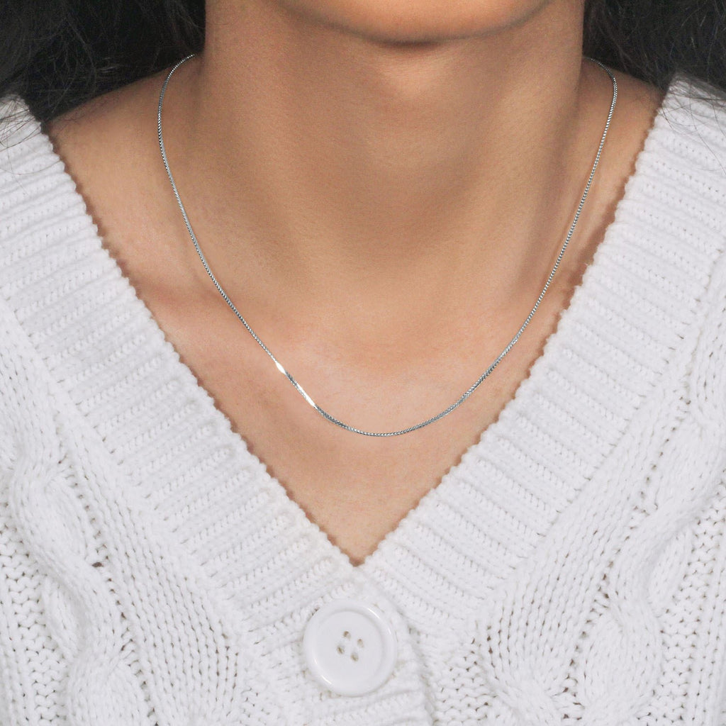 14k White Gold Franco Chain (0.90 mm) — view 8