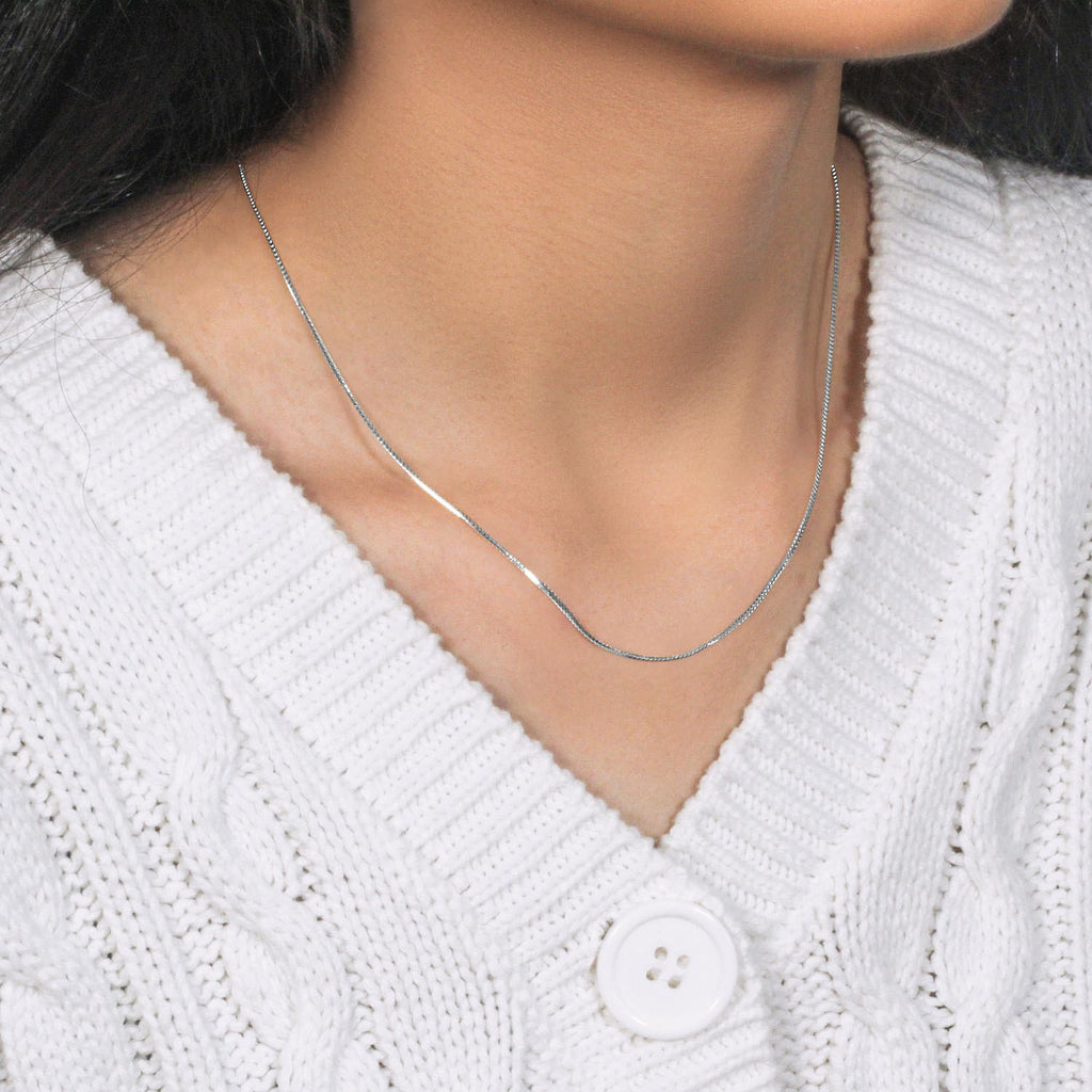 14k White Gold Franco Chain (0.90 mm) — view 9