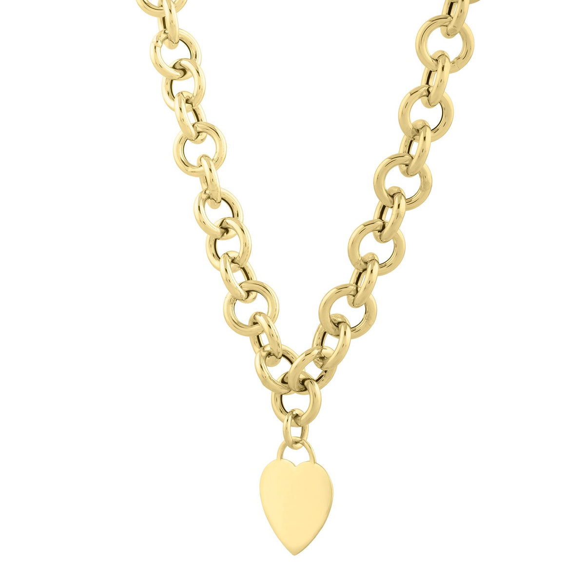 14k Yellow Gold Rolo Link Necklace (11.40 mm) — view 2