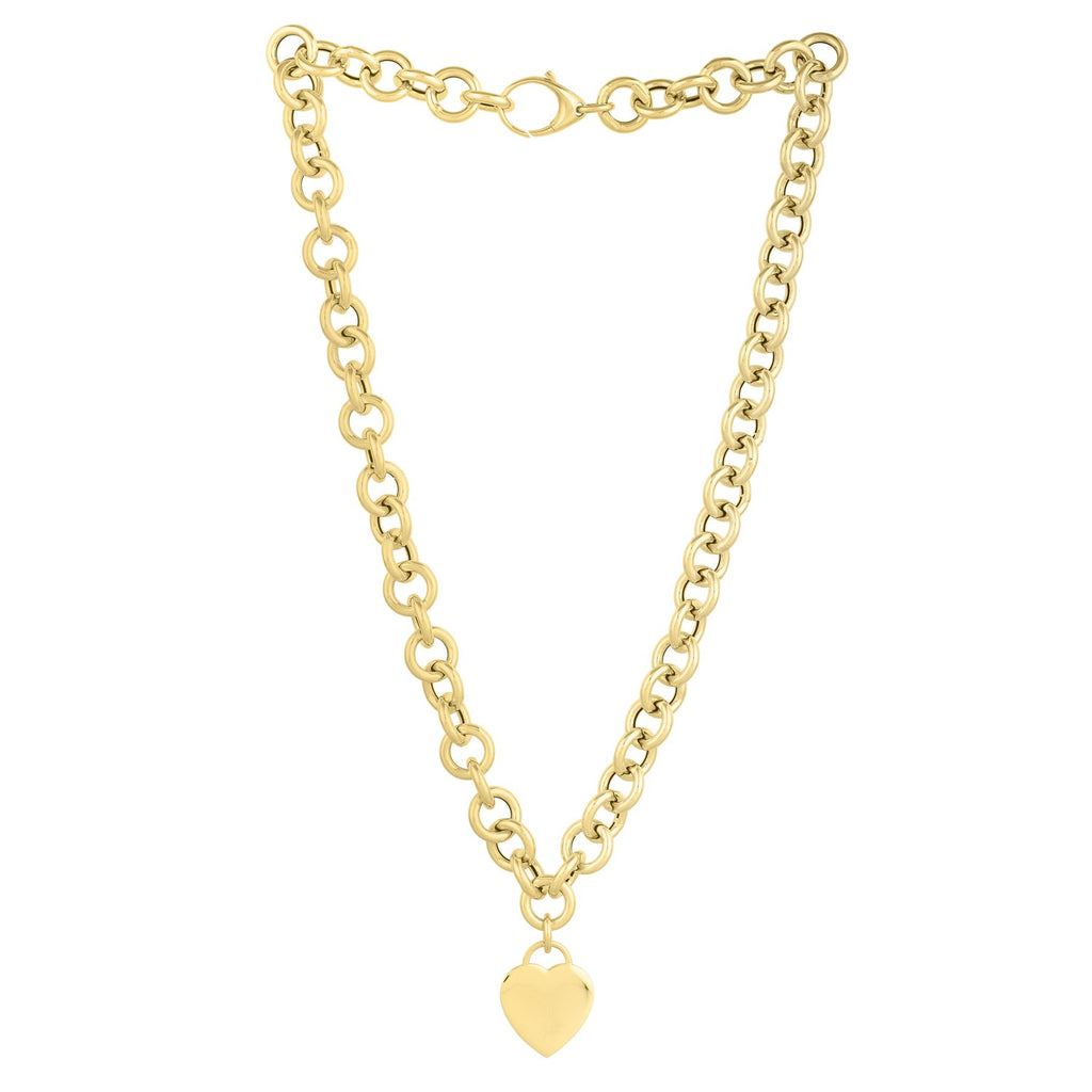 14k Yellow Gold Rolo Link Necklace (11.40 mm) — view 3
