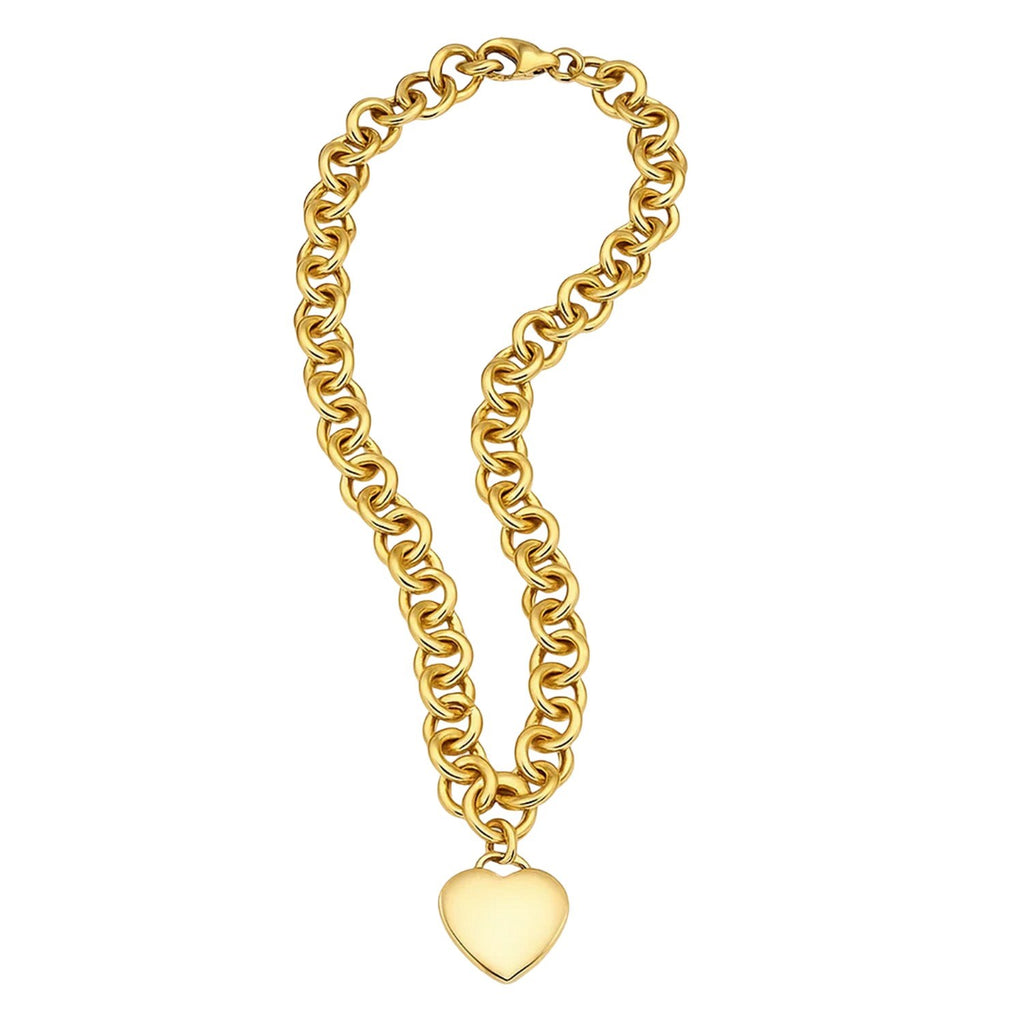 14k Yellow Gold Rolo Link Necklace (11.40 mm) — view 4
