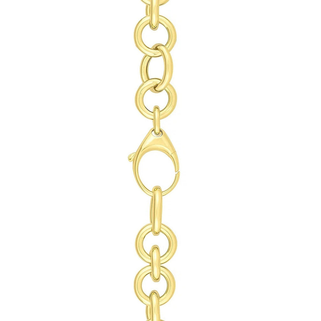 14k Yellow Gold Rolo Link Necklace (11.40 mm) — view 5