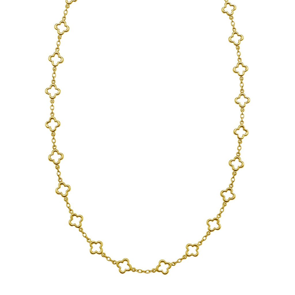 14K Yellow Gold Clover Link Necklace (7.00 mm)