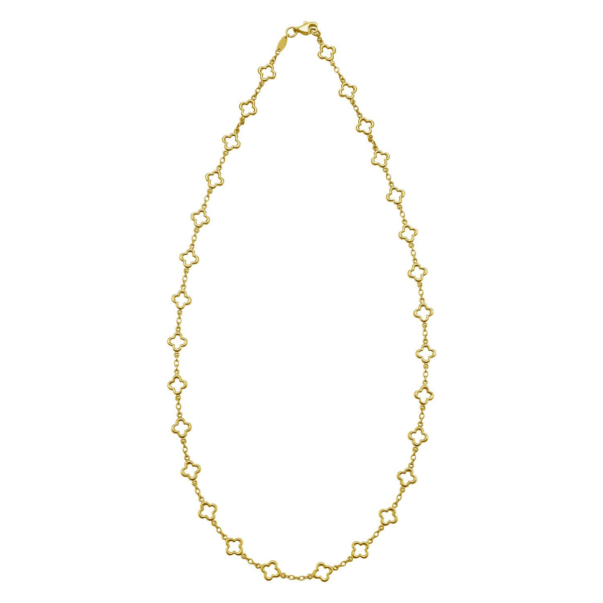14K Yellow Gold Clover Link Necklace (7.00 mm) — view 2