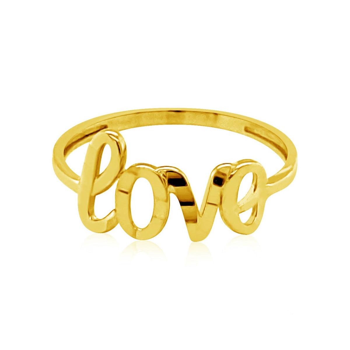 14k Yellow Gold Ring with Love — view 2