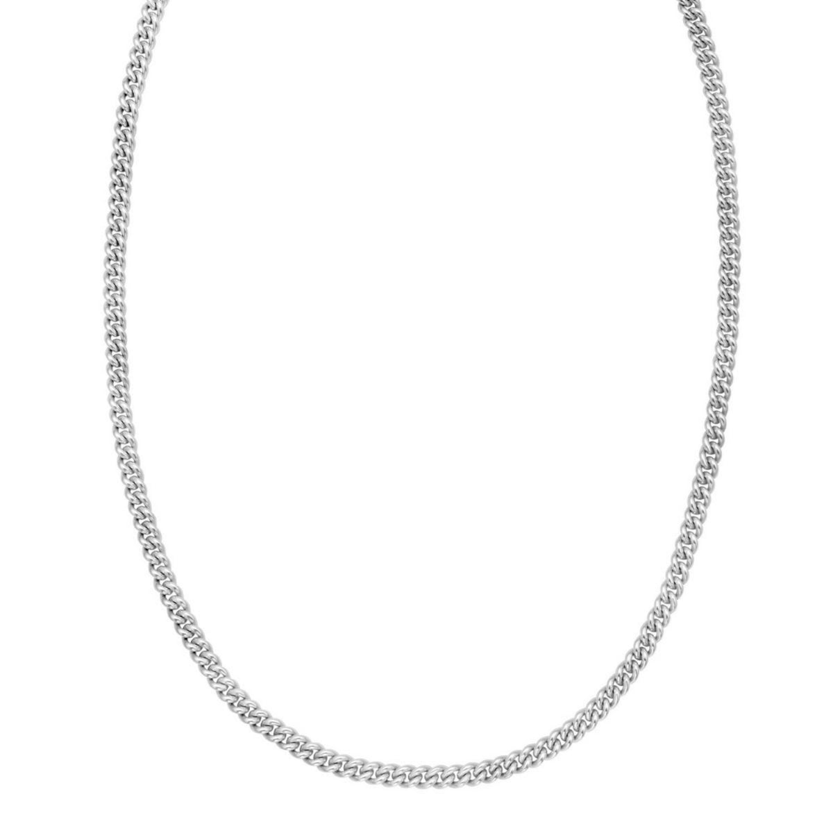 Sterling Silver Rhodium Plated Vintage Puffed Miami Cuban Chain (4.10 mm) — view 2