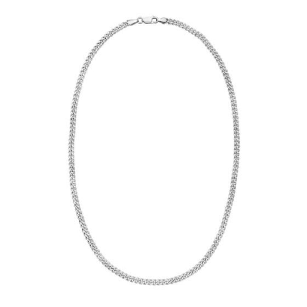 Sterling Silver Rhodium Plated Vintage Puffed Miami Cuban Chain (4.10 mm) — view 3