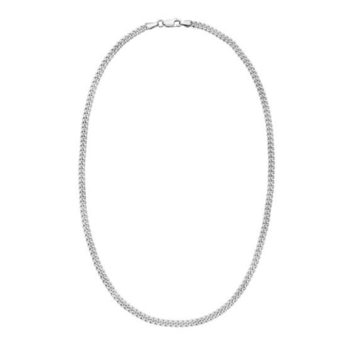 Sterling Silver Rhodium Plated Vintage Puffed Miami Cuban Chain (4.10 mm) — view 3