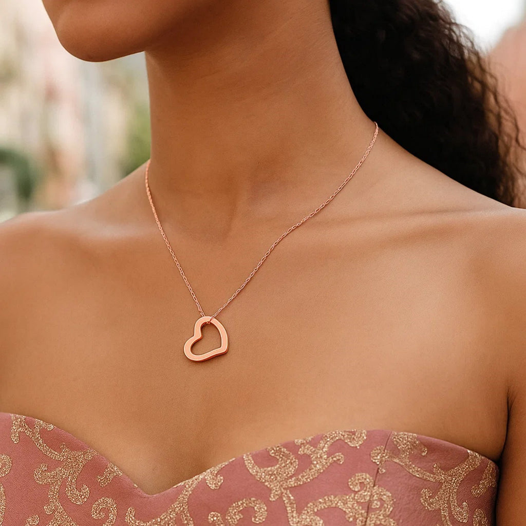 14k Rose Gold Heart Pendant — view 2