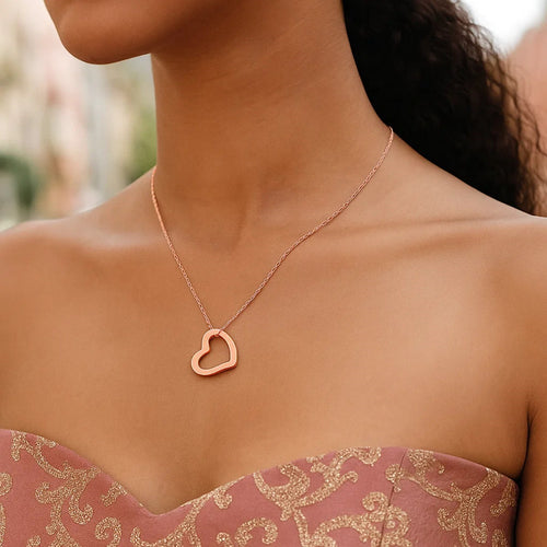 14k Rose Gold Heart Pendant — view 2
