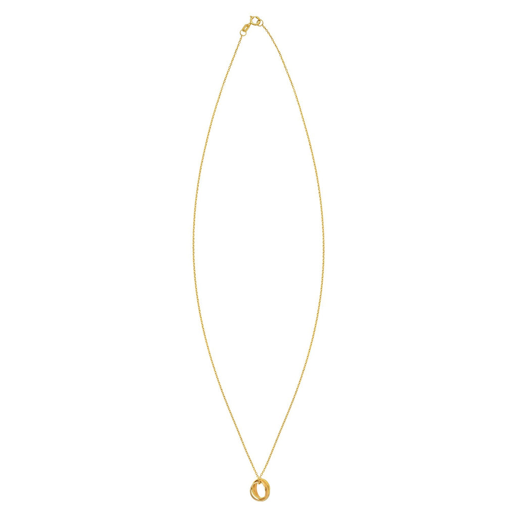 14K Tri Color Gold Trinity Chain Necklace — view 2