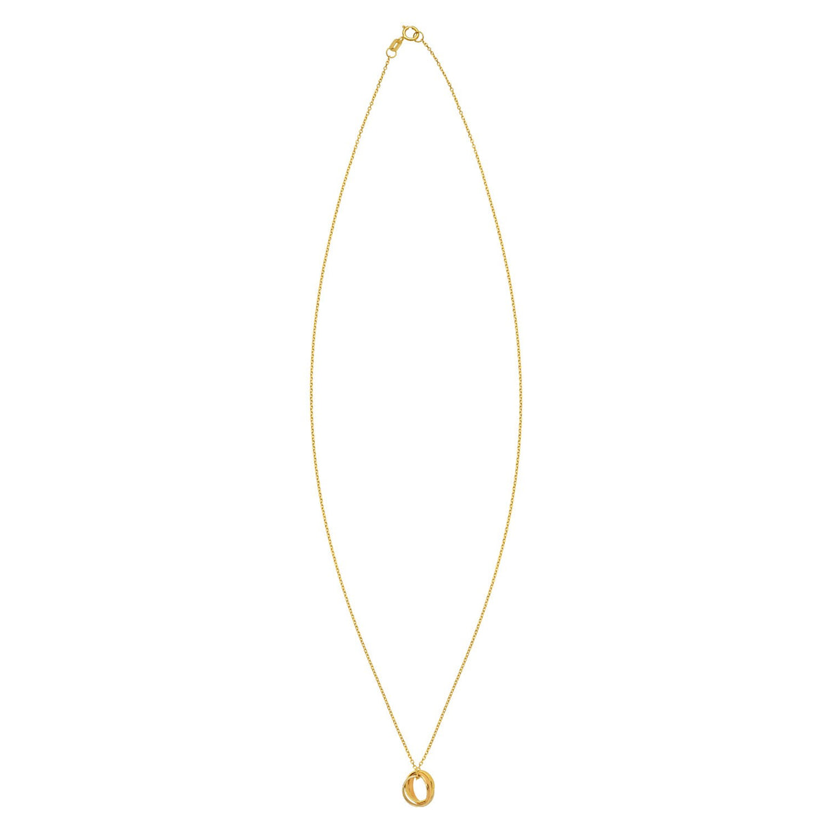 14K Tri Color Gold Trinity Chain Necklace — view 2