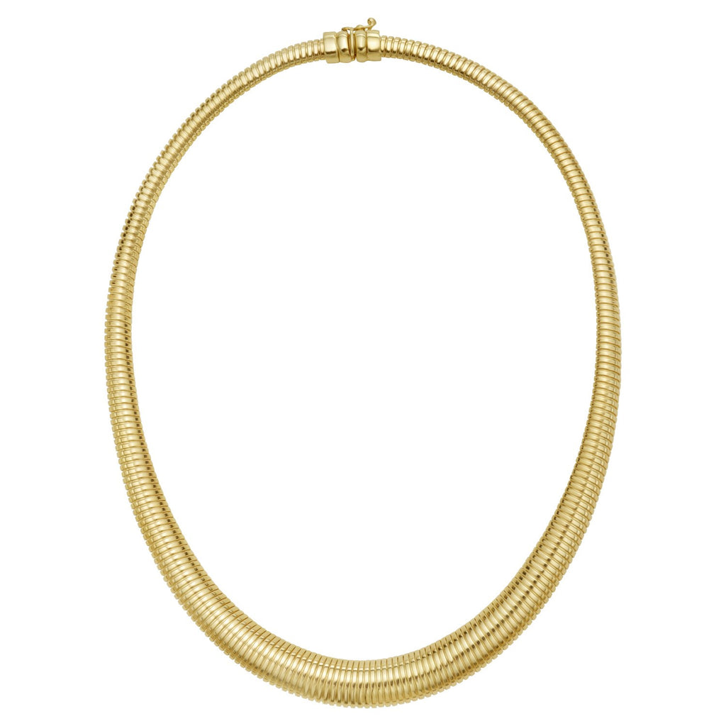 14K Yellow Gold Graduated Tubogas Necklace — view 2