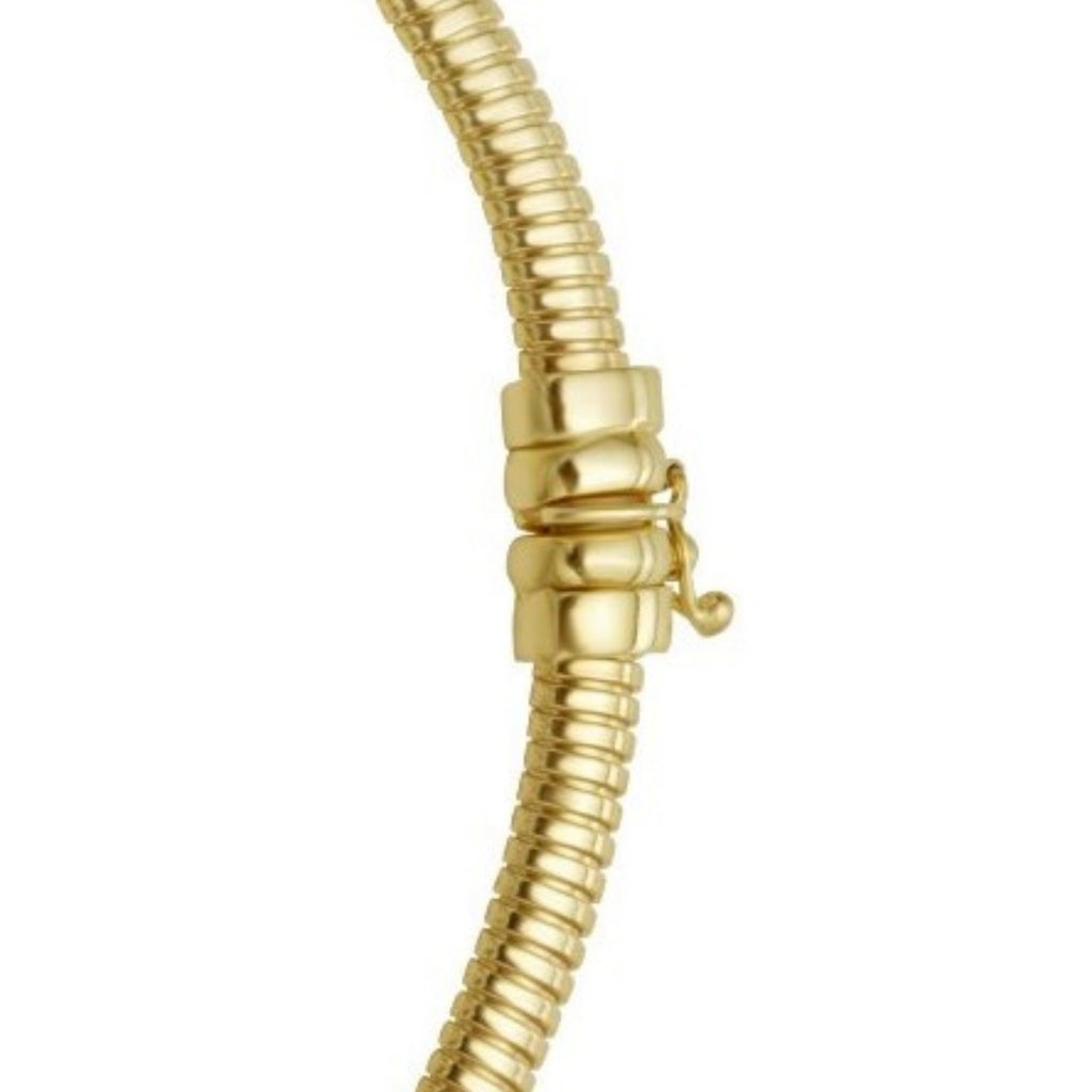 14K Yellow Gold Graduated Tubogas Necklace — view 3