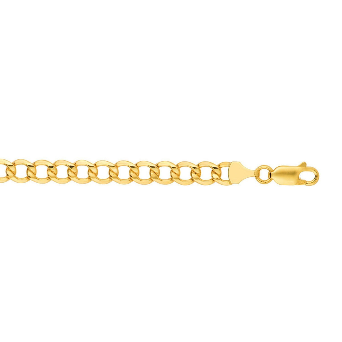 10k Yellow Gold Lite Curb Bracelet (6.20 mm) — view 6