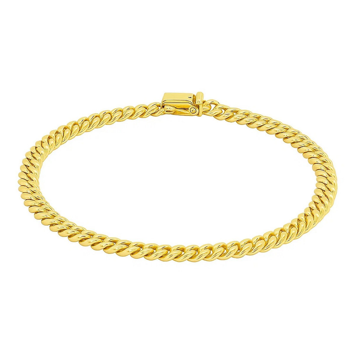 10k Yellow Gold Classic Miami Cuban Solid Bracelet (5.00 mm) — view 2