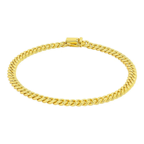 10k Yellow Gold Classic Miami Cuban Solid Bracelet (5.00 mm) — view 2