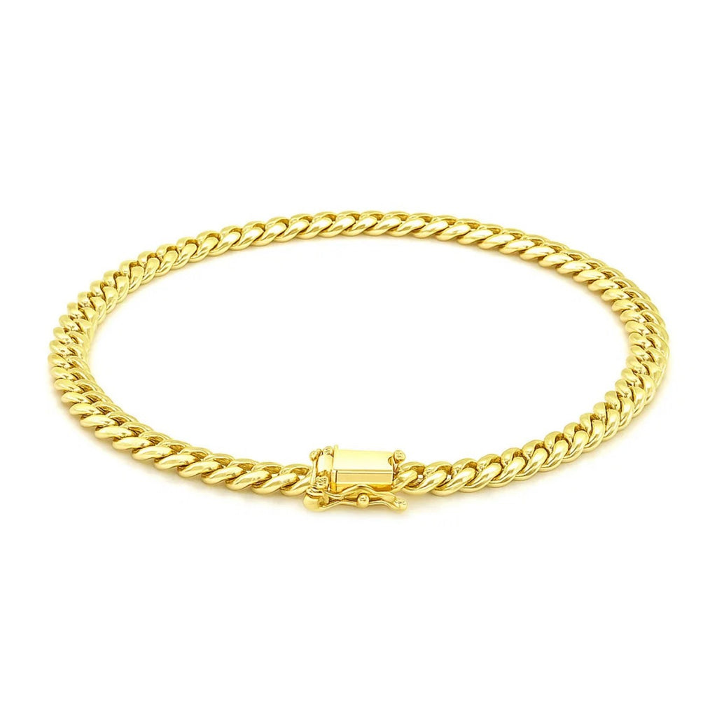 10k Yellow Gold Classic Miami Cuban Solid Bracelet (5.00 mm) — view 3