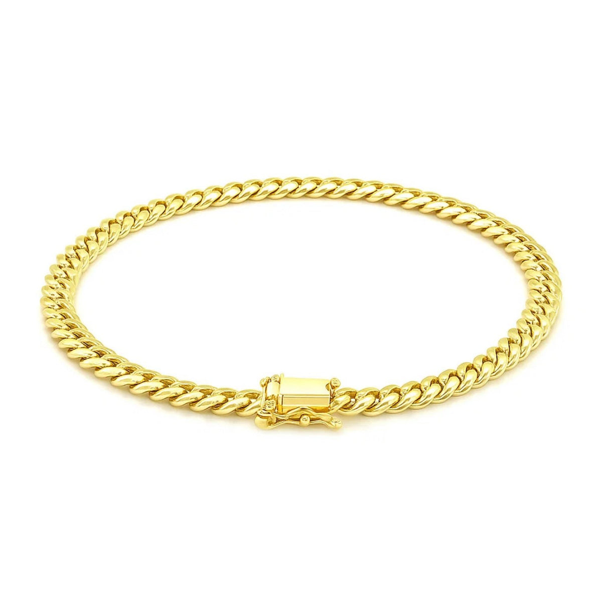 10k Yellow Gold Classic Miami Cuban Solid Bracelet (5.00 mm) — view 3