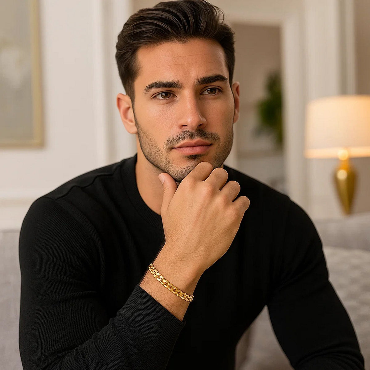 10k Yellow Gold Classic Miami Cuban Solid Bracelet (5.00 mm) — view 7