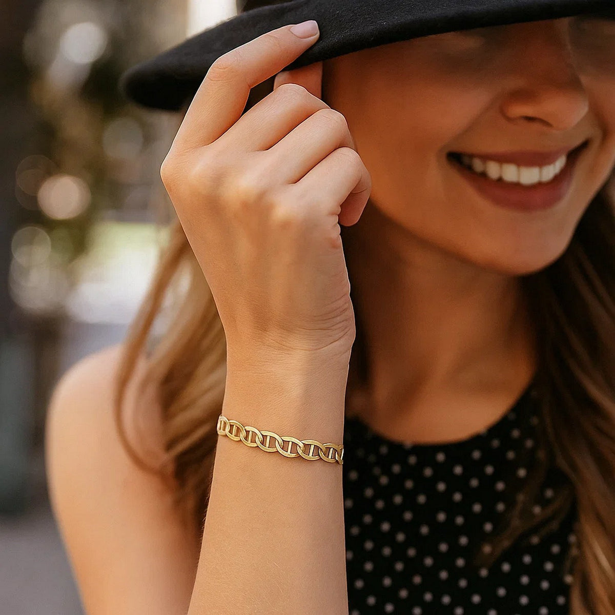 10k Yellow Gold Mariner Link Bracelet (4.50 mm) — view 5