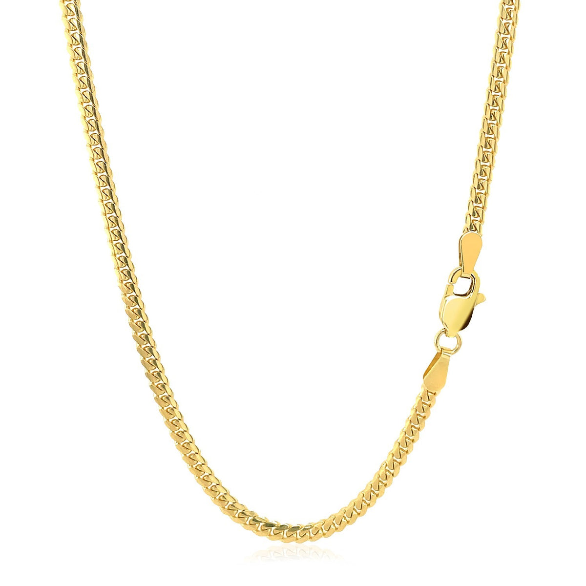 10k Yellow Gold Classic Solid Miami Cuban Chain (2.60 mm) — view 3