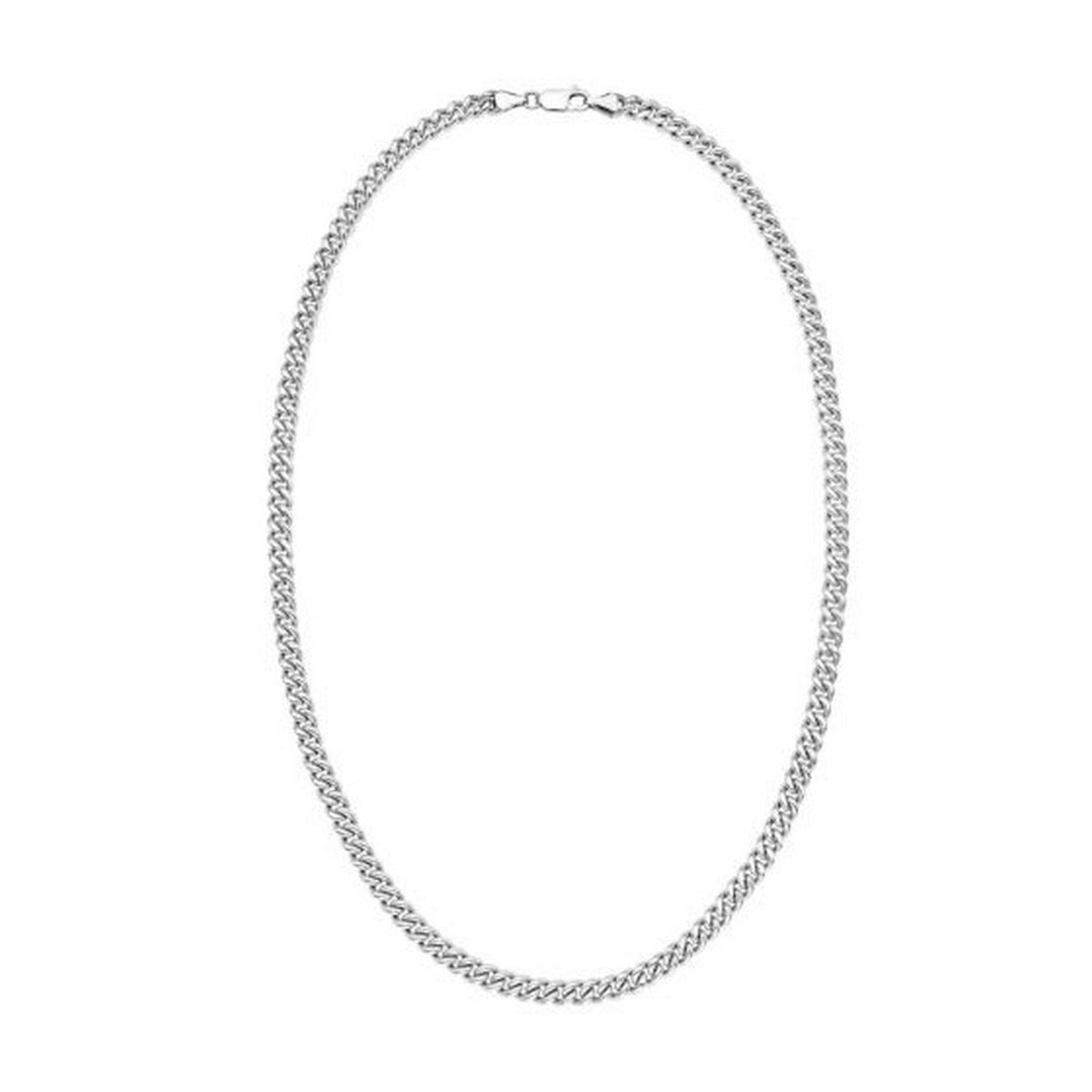Sterling Silver Rhodium Plated Vintage Puffed Miami Cuban Chain (6.10 mm) — view 3