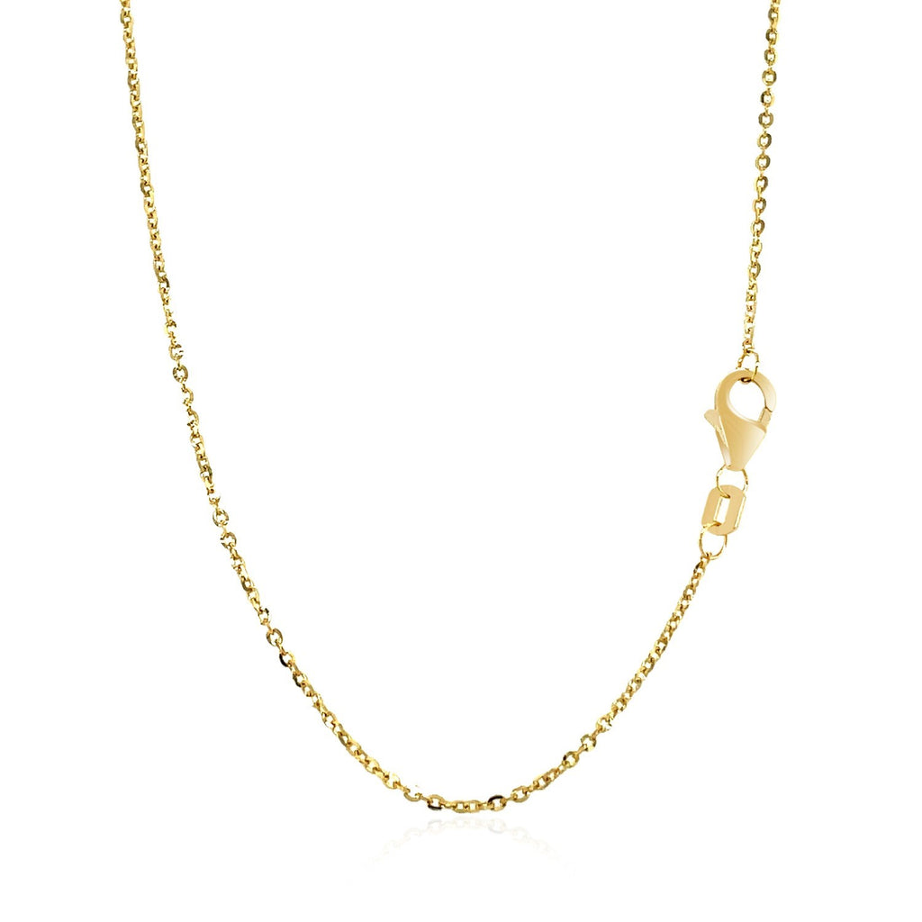 14k Yellow Gold Chain Necklace with a Shiny Flat Bar — view 2