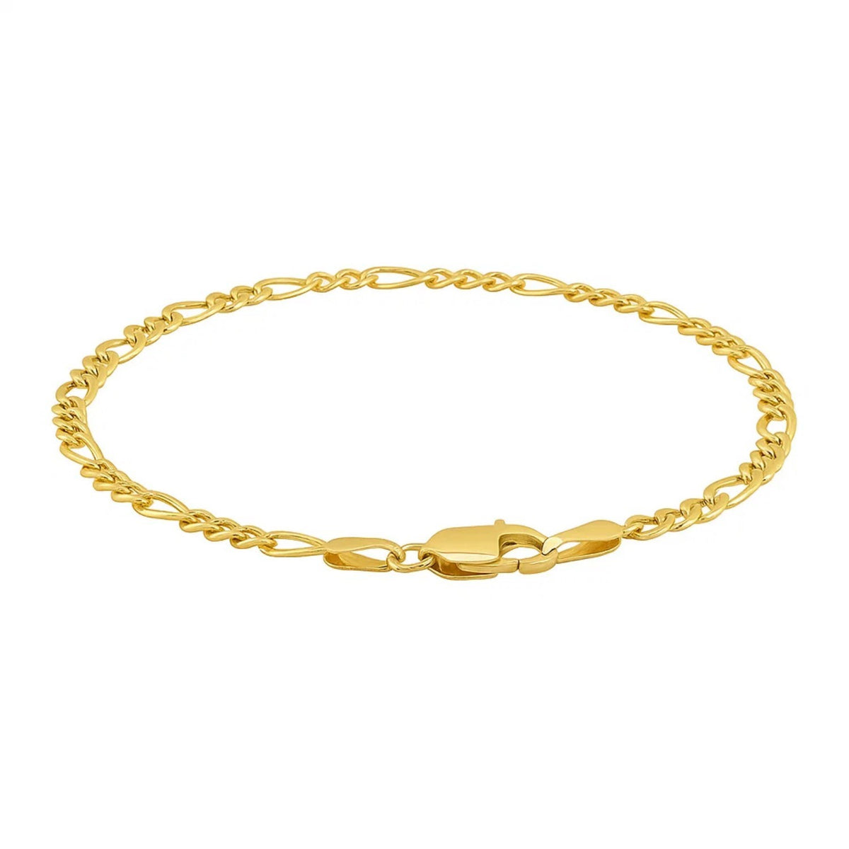 10k Yellow Gold Link Figaro Bracelet (2.60 mm) — view 2