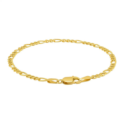10k Yellow Gold Link Figaro Bracelet (2.60 mm) — view 2