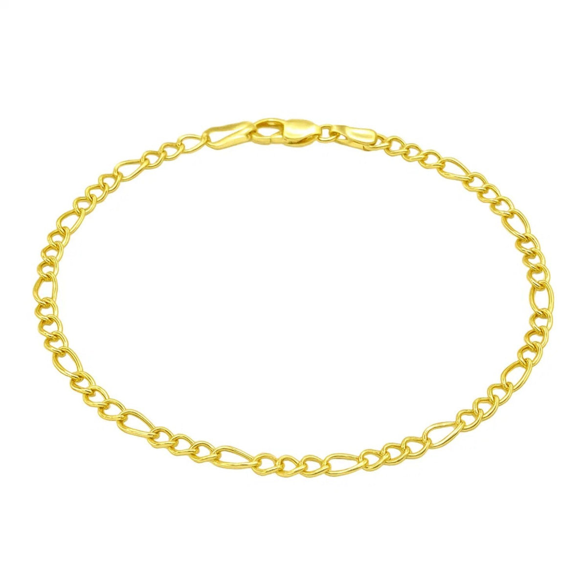 10k Yellow Gold Link Figaro Bracelet (2.60 mm) — view 3