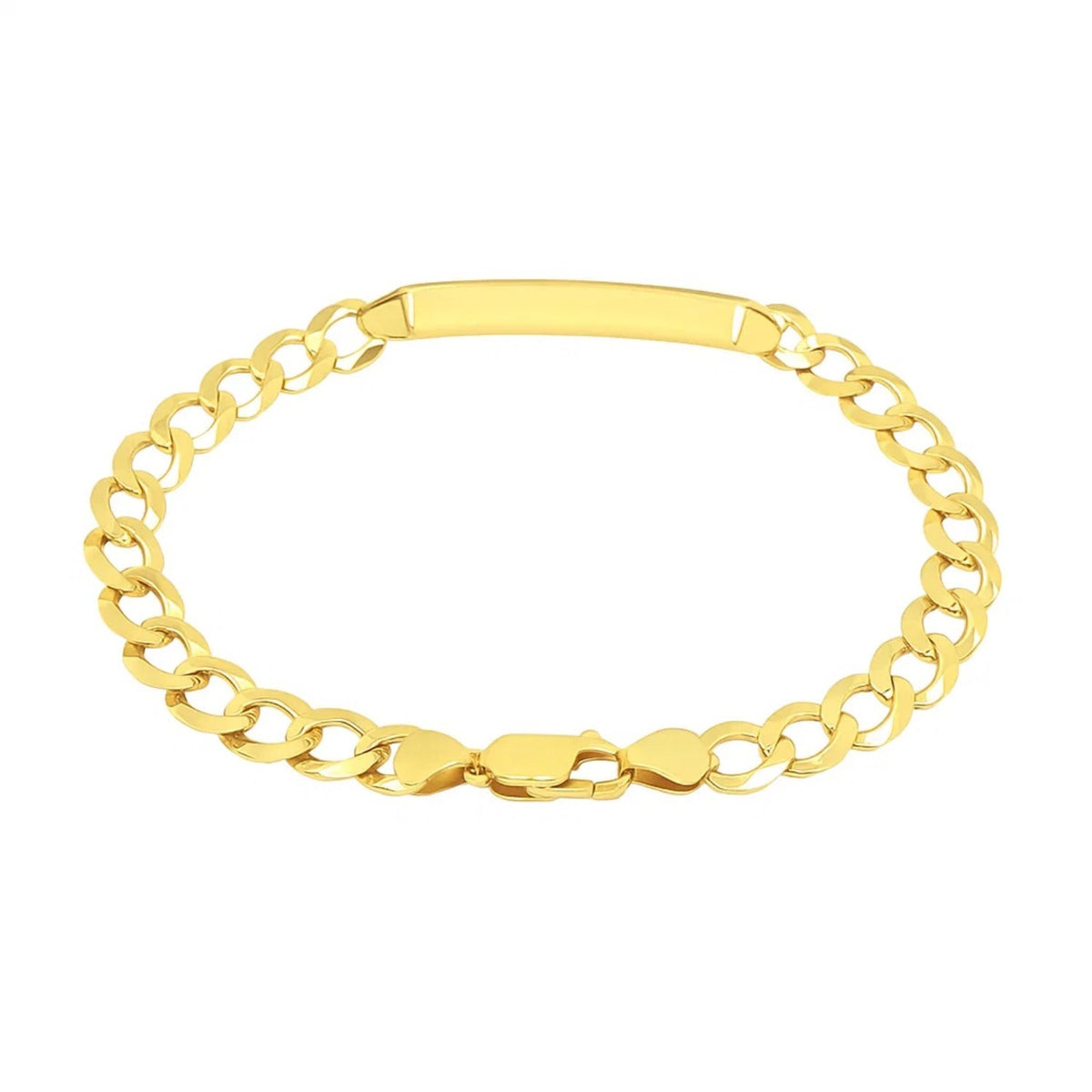 14k Yellow Gold 8 1/2 inch Mens Curb Chain ID Bracelet (8.30 mm) — view 3