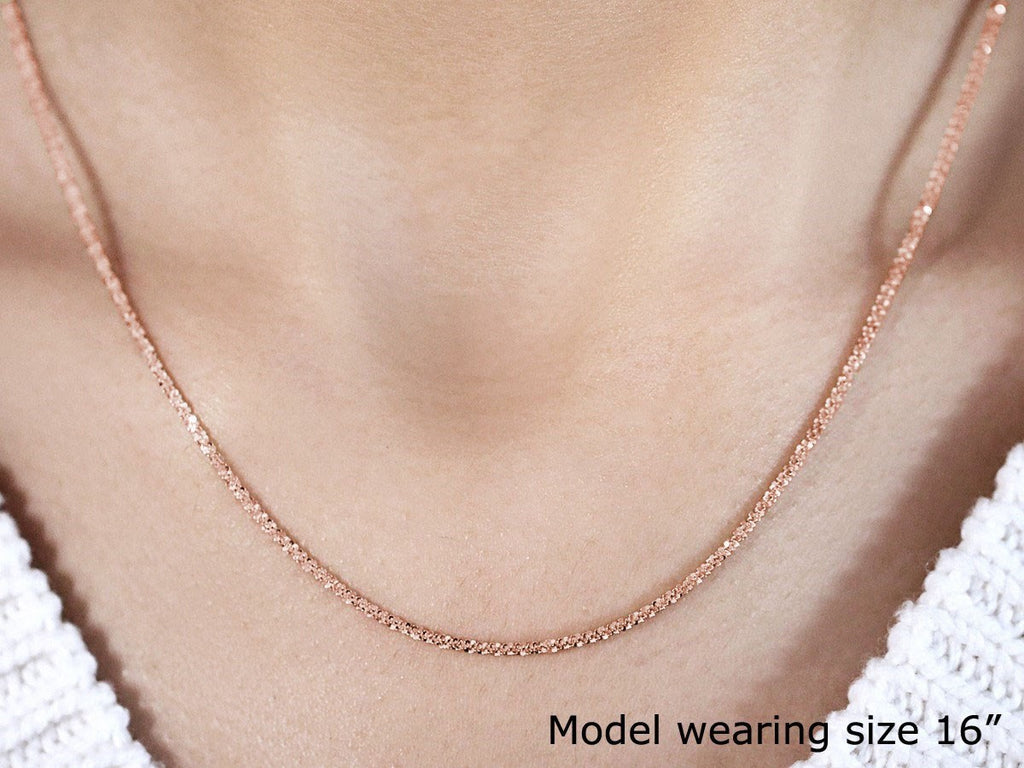 1.50 mm 14K Rose Gold Sparkle Chain — view 4