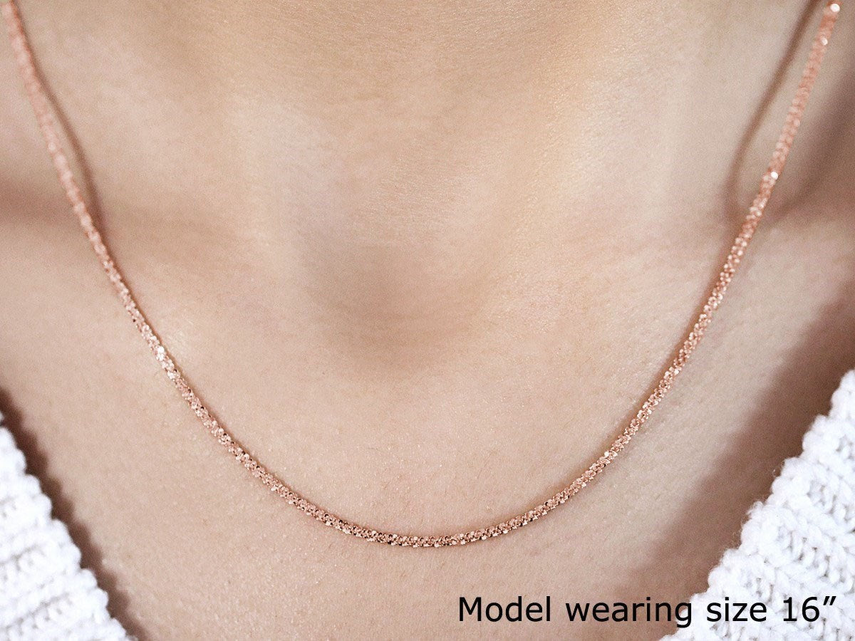 1.50 mm 14K Rose Gold Sparkle Chain — view 4