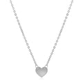 14k White Gold Polished Mini Heart Necklace
