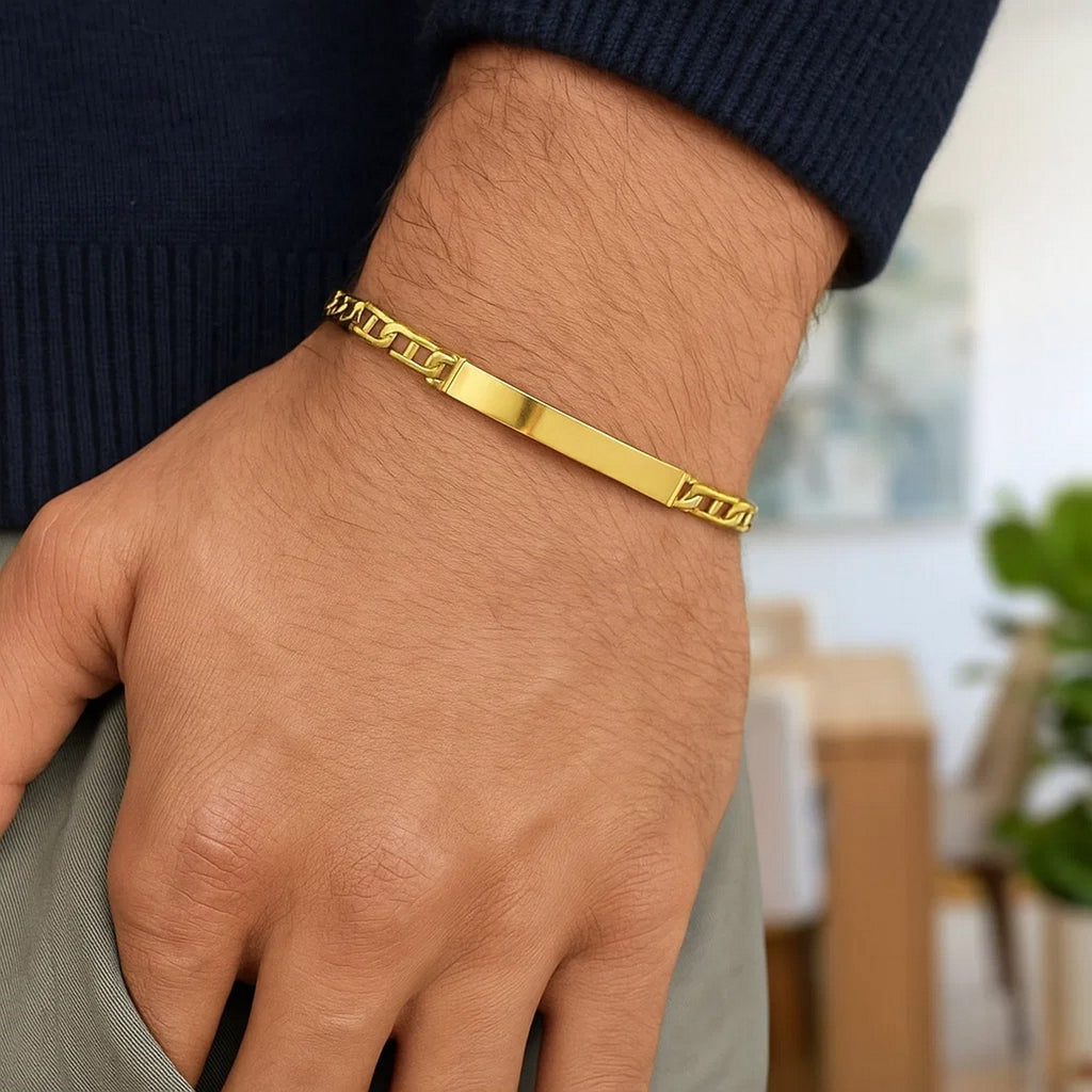 14K Yellow Gold Mariner ID Bracelet — view 3