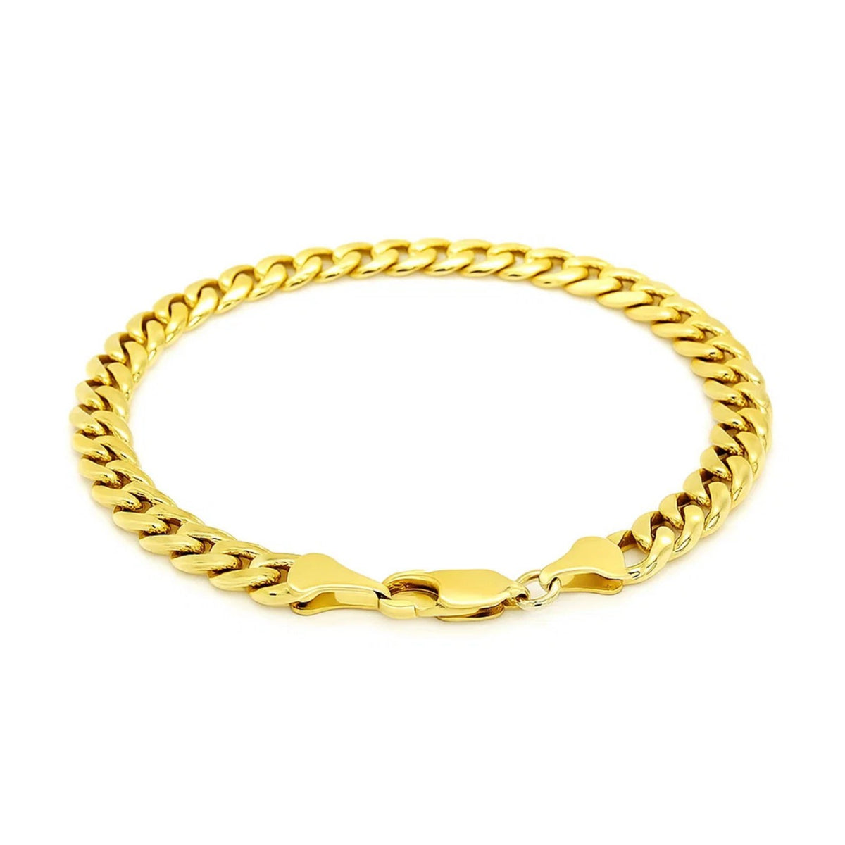 10k Yellow Gold Light Miami Cuban Bracelet (7.00 mm) — view 2